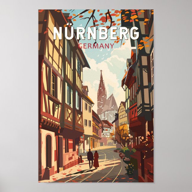 Affiche Nuremberg Allemagne Travel Art Vintage (Devant)