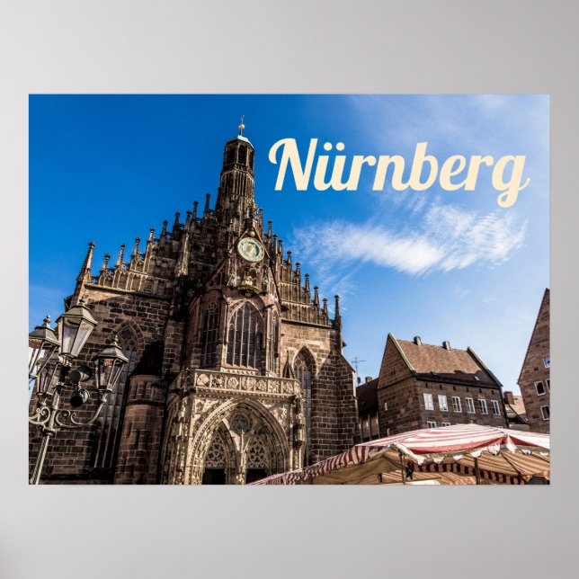 Affiche Nuremberg Hauptmarkt Nürnberg Bavière Allemagne (Devant)