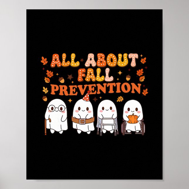Affiche Nurse All About Fall Prevention Cute Ghosts Autumn (Devant)