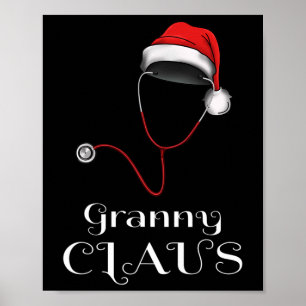 Affiche Nurse Christmas Granny Claus Correspondant Pyjama 