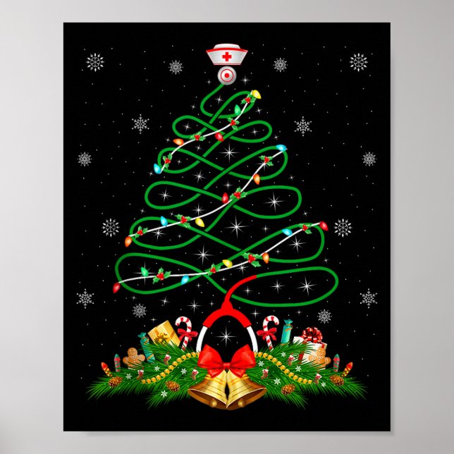 Affiche Nurse Christmas Scrub Tops Nursing Stethoscope Xma (Devant)