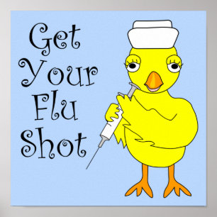 Affiche Nurse Flu Shot Chick
