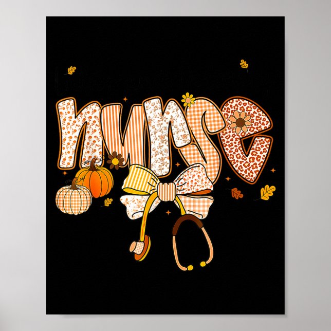 Affiche Nurse Labor And Delivery Coquette Fall Pumpkin Tha (Devant)