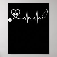 Nurse Stethoscope Heartbeat Funny Nursing Lover 