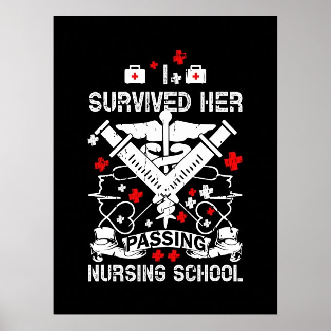 Affiche Nurse | Survided Her Passing Nursing (Devant)
