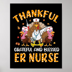 Affiche Nurse Turquie Thanksgiving Fall Nurslife Thankful