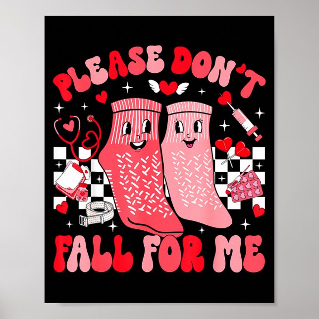 Affiche Nurse Valentines Day Non Slip Socks Please Don't F (Devant)
