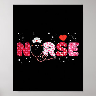 Affiche Nurse Valentines Day Valentine Scrub Top Femmes Sc