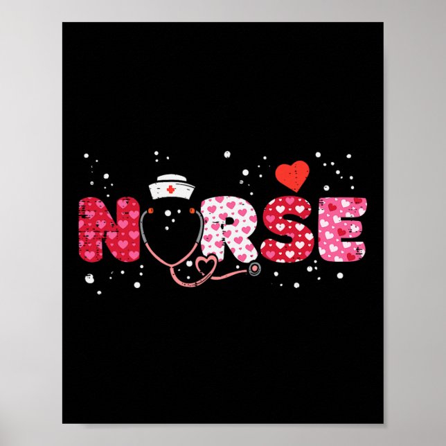 Affiche Nurse Valentines Day Valentine Scrub Top Femmes Sc (Devant)