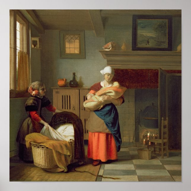 Affiche Nursemaid avec bébé à l'intérieur (Devant)
