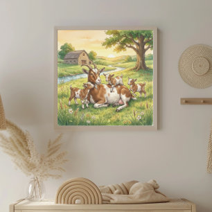 Affiche Nurserie de la chèvre et des chevreaux