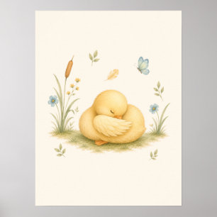 Affiche Nurserie du Petit Canard Endormi