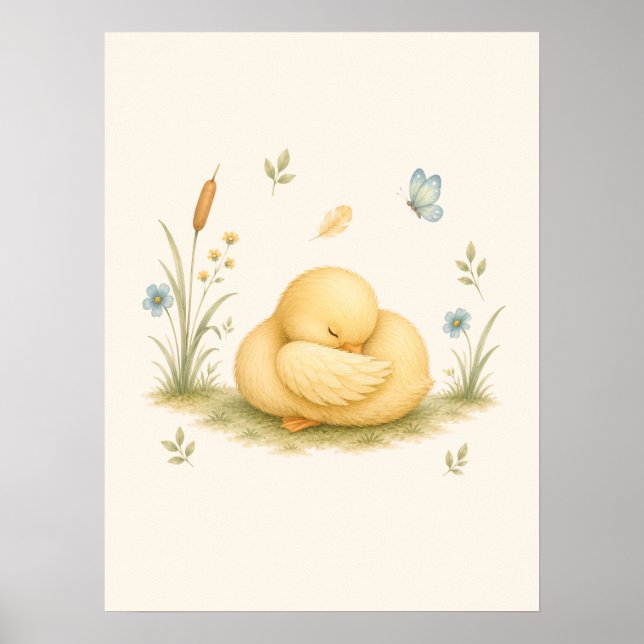 Affiche Nurserie du Petit Canard Endormi (Devant)