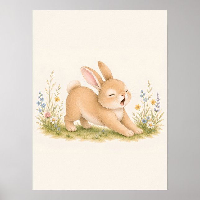 Affiche Nurserie du Petit Lapin qui s'étire (Devant)