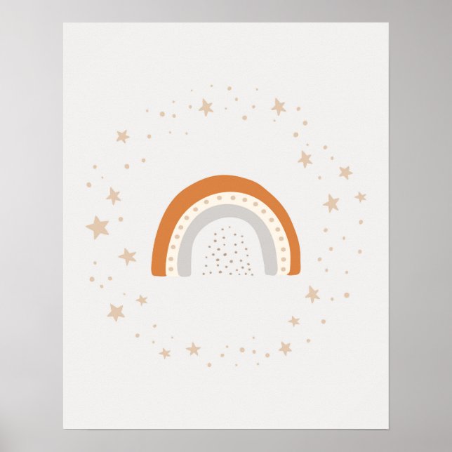 Affiche Nurserie moderne scandinave mignonne arc-en-ciel a (Devant)