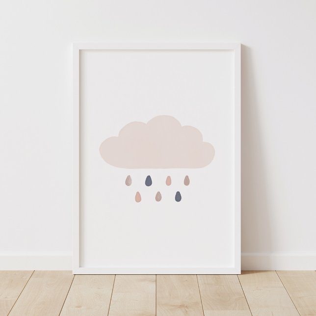 Affiche Nurserie Nuage de Pluie Neutre (Créateur téléchargé)