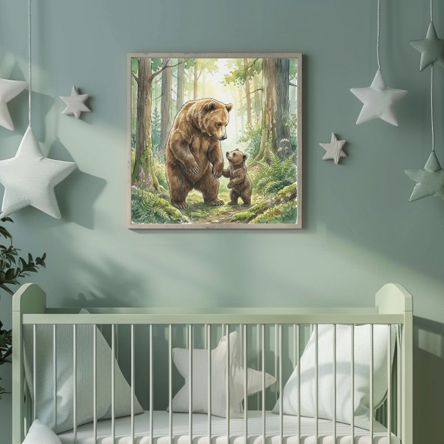 Affiche Nurserie Ourse et Ourson (Créateur téléchargé)