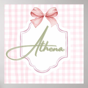 Affiche Nurserie personnalisée pour bébé fille Athena avec