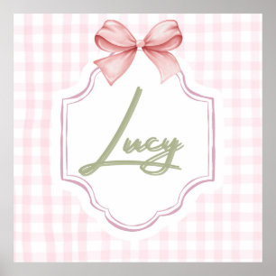 Affiche Nurserie personnalisée pour bébé fille Lucy avec n