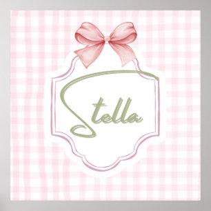 Affiche Nurserie personnalisée pour bébé fille Stella avec
