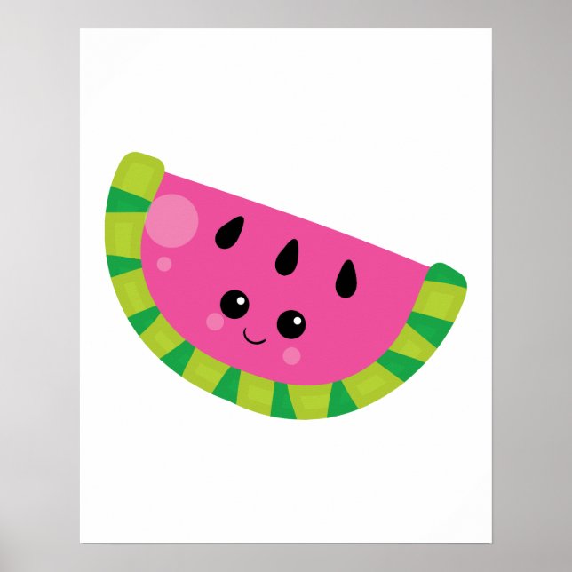 Affiche Nurserie pour bébé Kawaii Moderne Pastèque Fruit d (Devant)