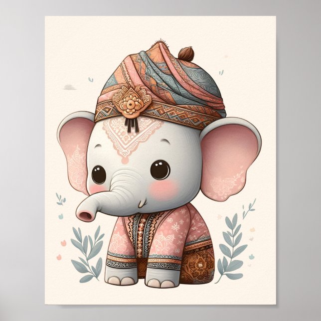 Affiche Nursery Art Nusantara / Patrimoine Bébé Animaux (Devant)