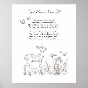 Affiche Nursery Personnalisable pour Faon de Bébé
