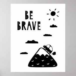 Affiche Nursery scandi moderne sois courageux