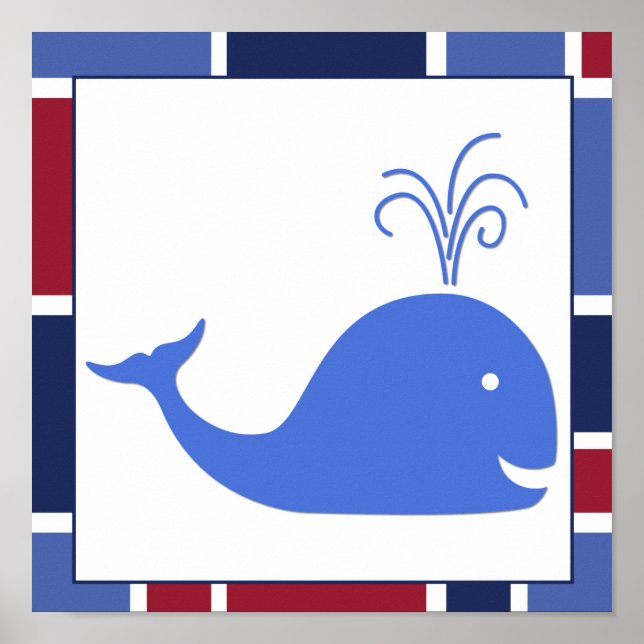Affiche Nursery Vague Nautilique Baleine (Devant)