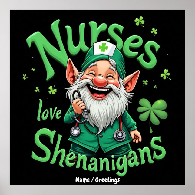 Affiche Nurses Love Shenanigans Celebrate St. Patricks Day (Devant)