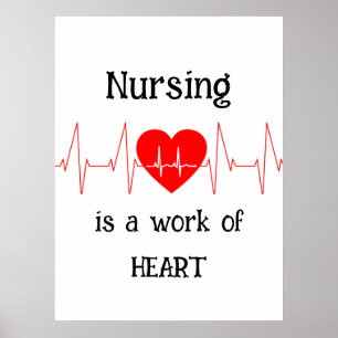 Affiche Nursing is a work of the Heart Inspirational Quota