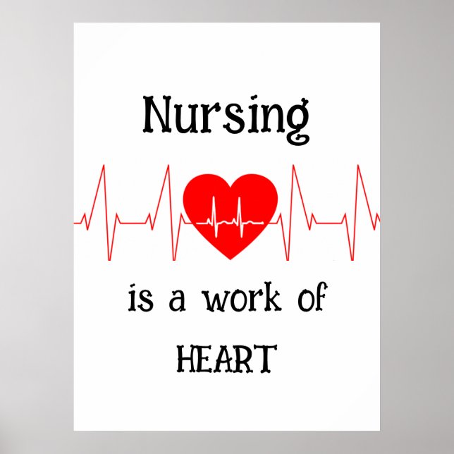 Affiche Nursing is a work of the Heart Inspirational Quota (Devant)