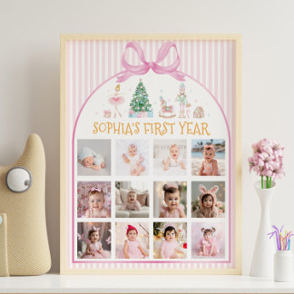 Affiche Nutcracker Christmas First Year Photo Milestone