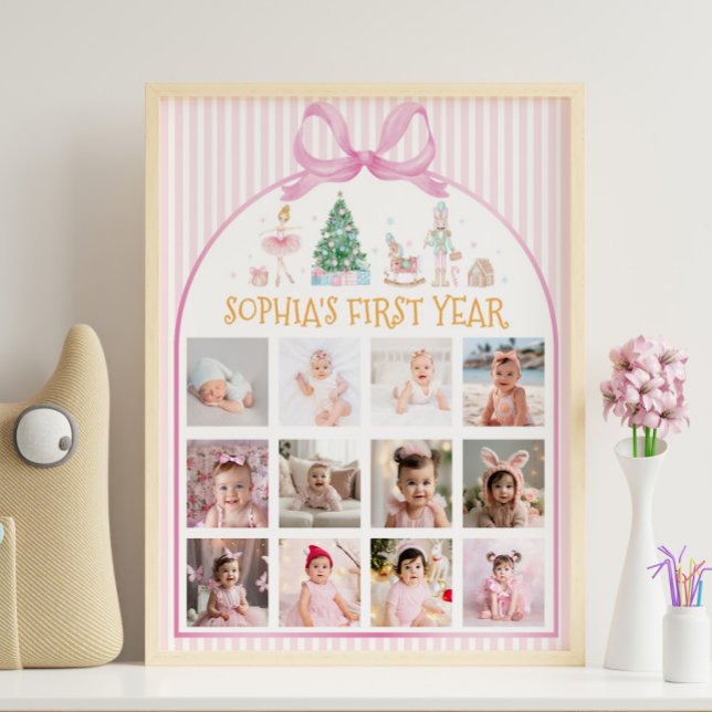 Affiche Nutcracker Christmas First Year Photo Milestone (Créateur téléchargé)
