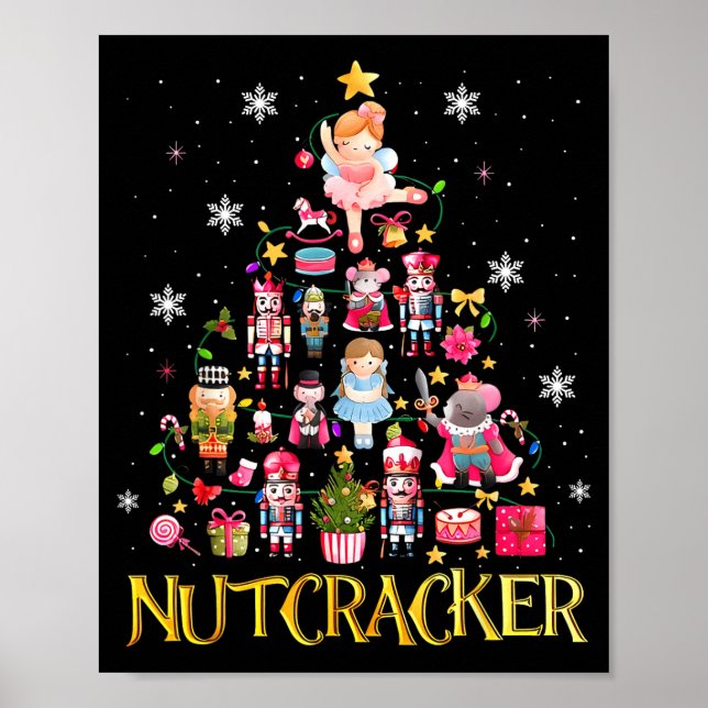 Affiche Nutcracker Christmas Tree Ballet Dance Women Kids  (Devant)