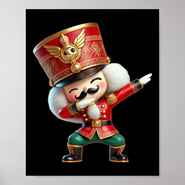 Affiche Nutcracker de Noël en famille Dabbing Enfants Fill (Devant)