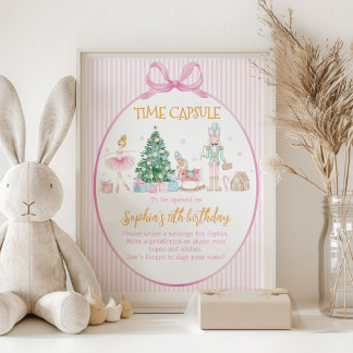 Affiche Nutcracker Girl Birthday Time Capsule Sign
