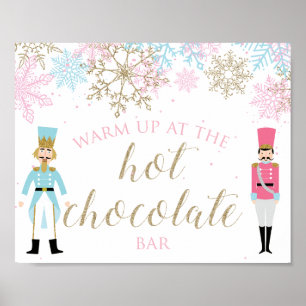 Affiche Nutcracker Hot Chocolat Bar Pink Gold Snowflakes