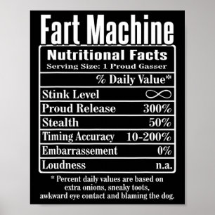 Affiche Nutrion Facts Machine Papa plaisante Drôle Farny