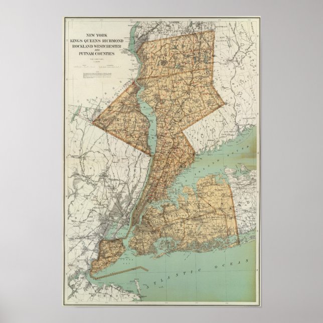Affiche NY, Kings, Queens, Richmond, Rockland (Devant)