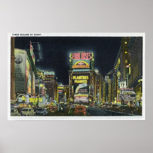 Affiche NYC, New YorkView of Times Square at Night # 2 (Devant)