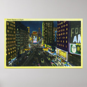 Affiche NYC, nouveau YorkView de Times Square la nuit # 1