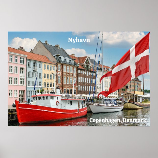 Affiche Nyhavn Copenhagen Danemark (Devant)