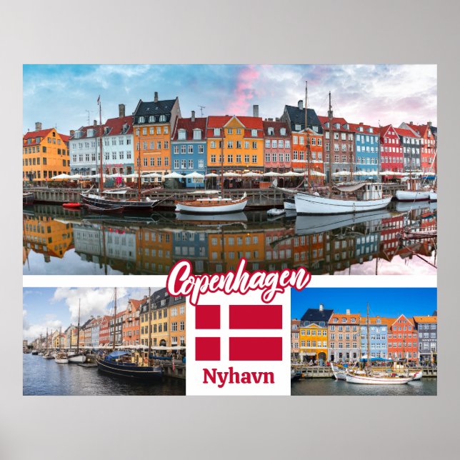 Affiche Nyhavn Copenhagen Danemark (Devant)