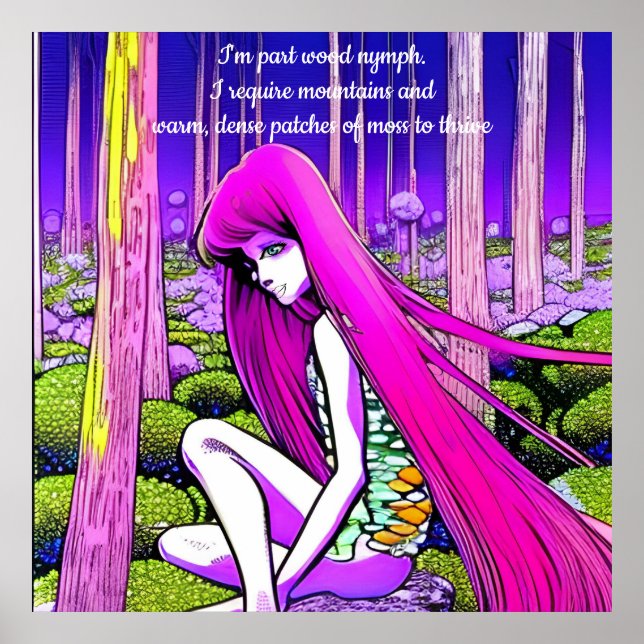 Affiche Nymphe de bois. Modifier le texte ou supprimer (Devant)