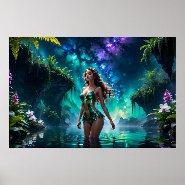 Affiche Nymphe de l'eau du lac galactique (Devant)