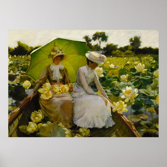 Affiche Nymphéas Lotus, Beaux-arts de Charles Curran (Devant)