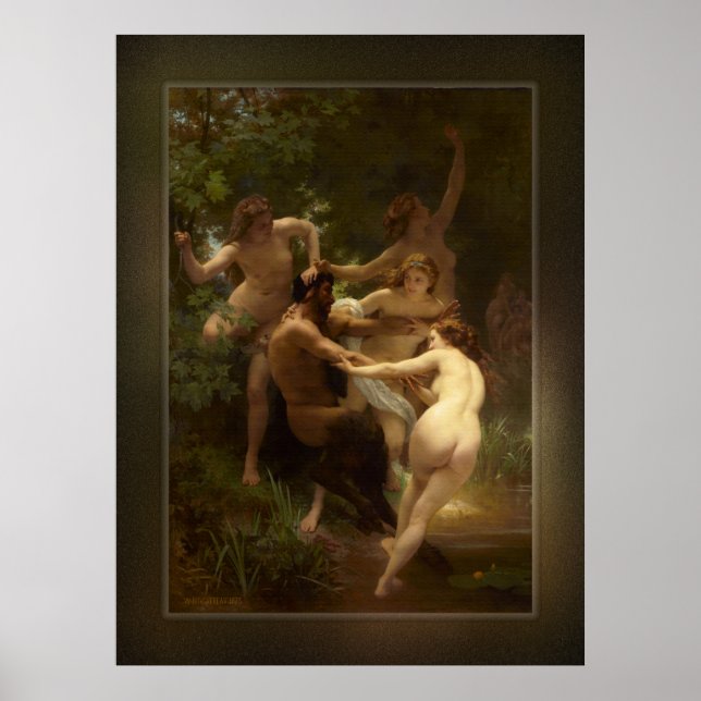 Affiche Nymphes et Satyr par William-Adolphe Bouguereau (Devant)