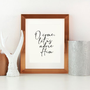 Affiche O Come Let Us Adore Lui Noël Art Print