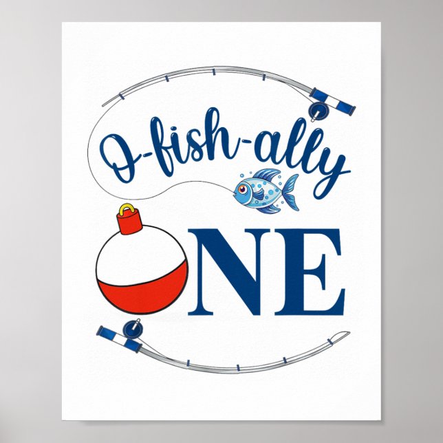 Affiche O-fish-ally One Fishing Boy First Birthday Ofishal (Devant)